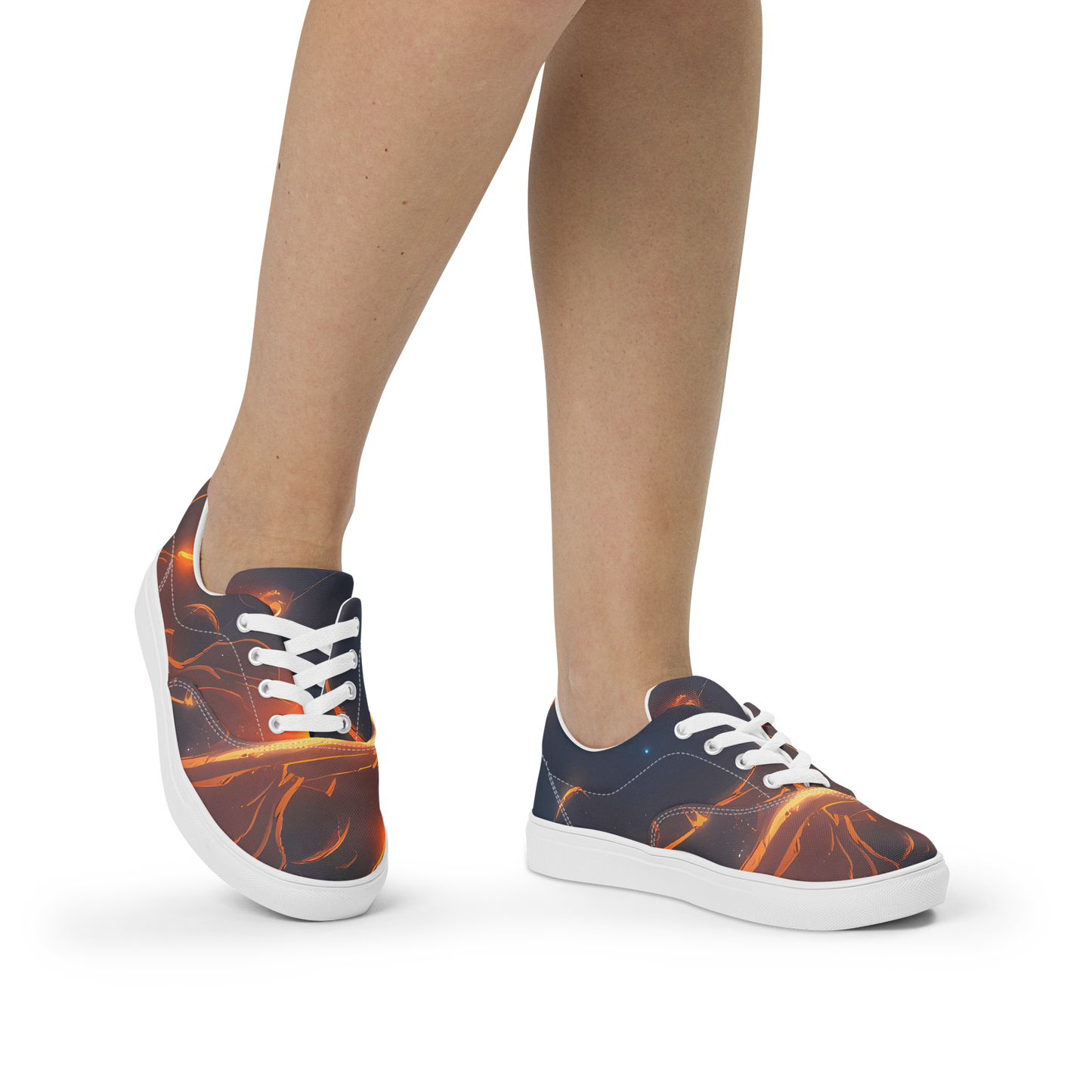 Women's Lace-Up Canvas Shoes - Inferno Spirals