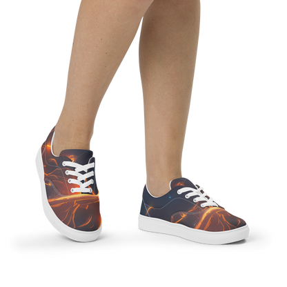 Women's Lace-Up Canvas Shoes - Inferno Spirals