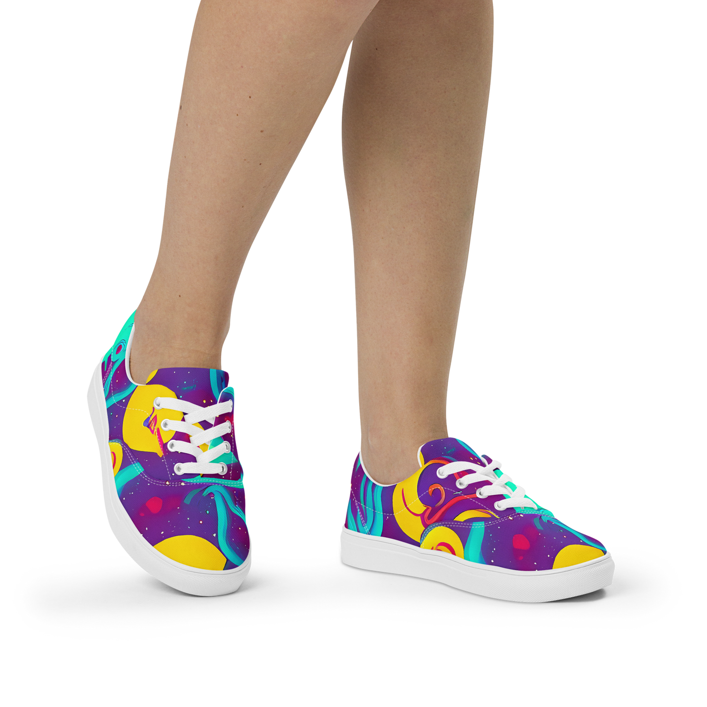Women's Lace-Up Canvas Shoes - Cosmic Current
