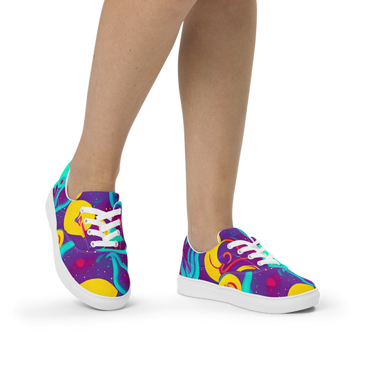 Women's Lace-Up Canvas Shoes - Cosmic Current