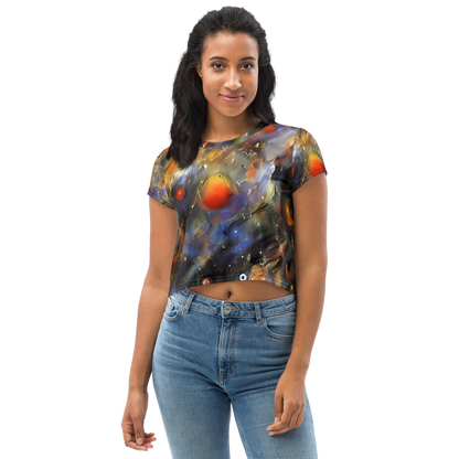 Women's Crop Tee - Brushstroke Blaze