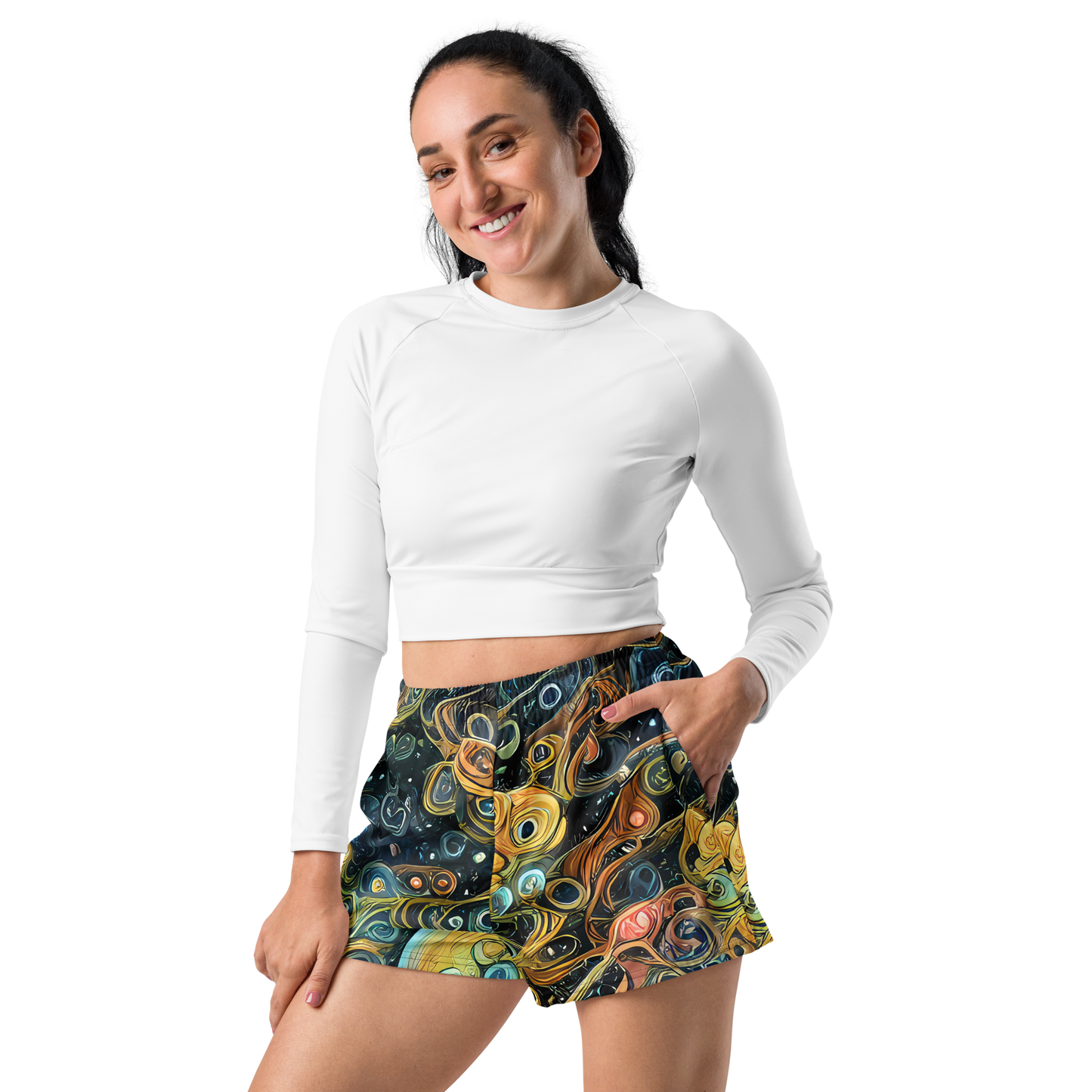 Women’s Athletic Shorts - Wild Cosmos