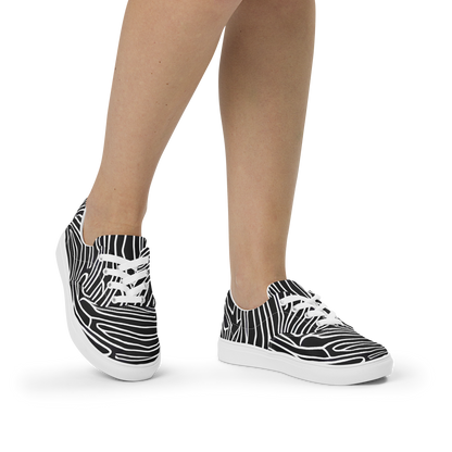 Women's Lace-Up Canvas Shoes - Acconci Waves