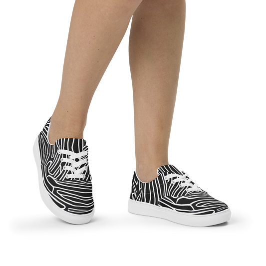 Women's Lace-Up Canvas Shoes - Acconci Waves