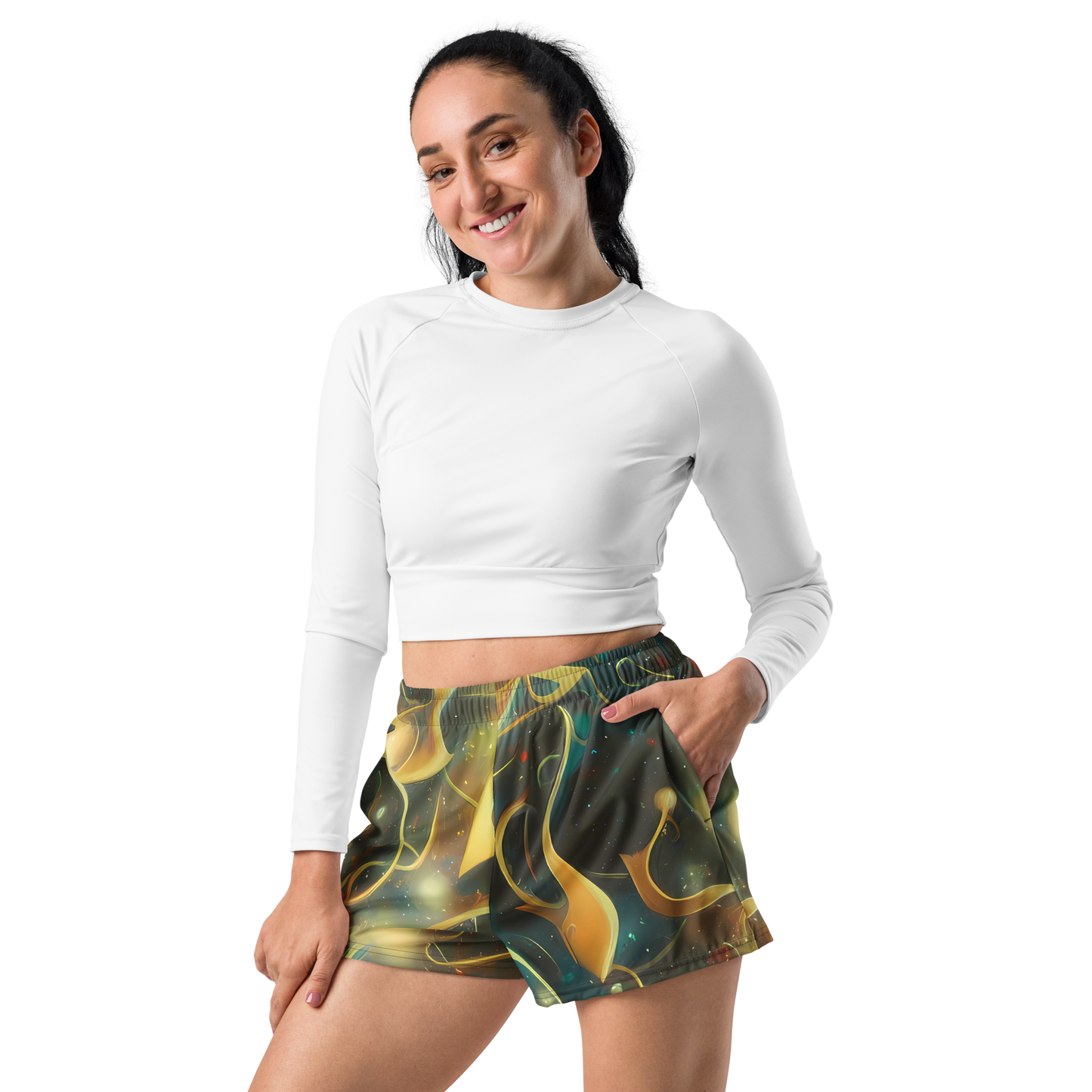 Women’s Athletic Shorts - Whispering Galaxies