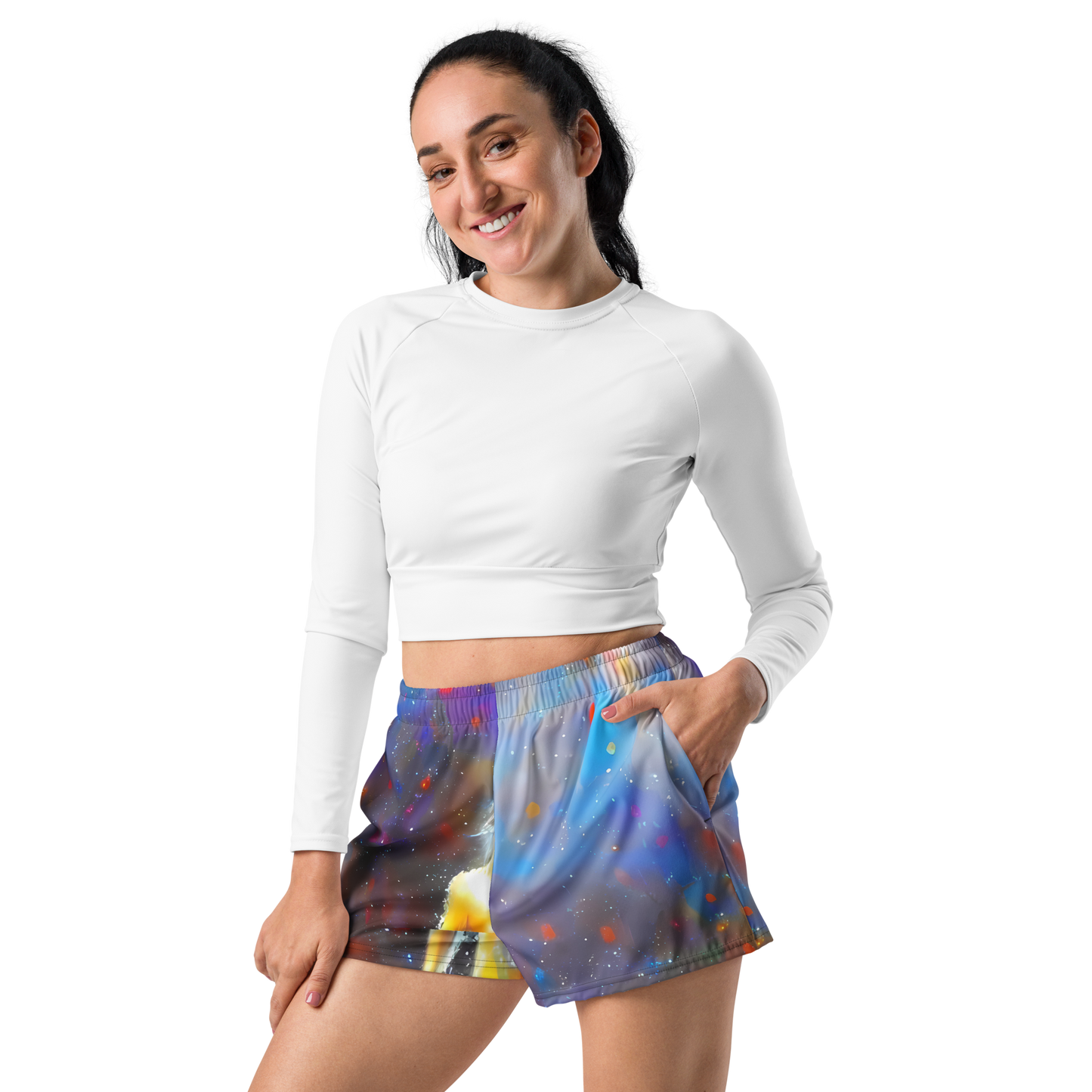 Women’s Athletic Shorts - Impressionist Drift