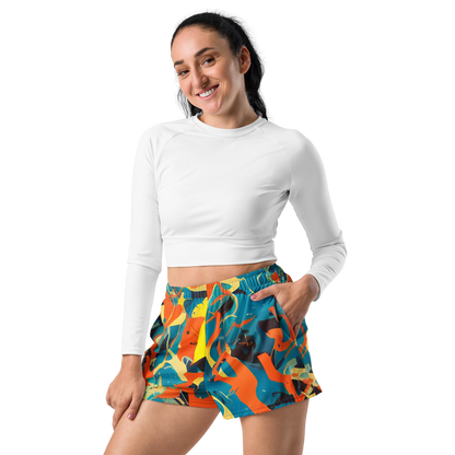 Women’s Athletic Shorts - Abstract Tango