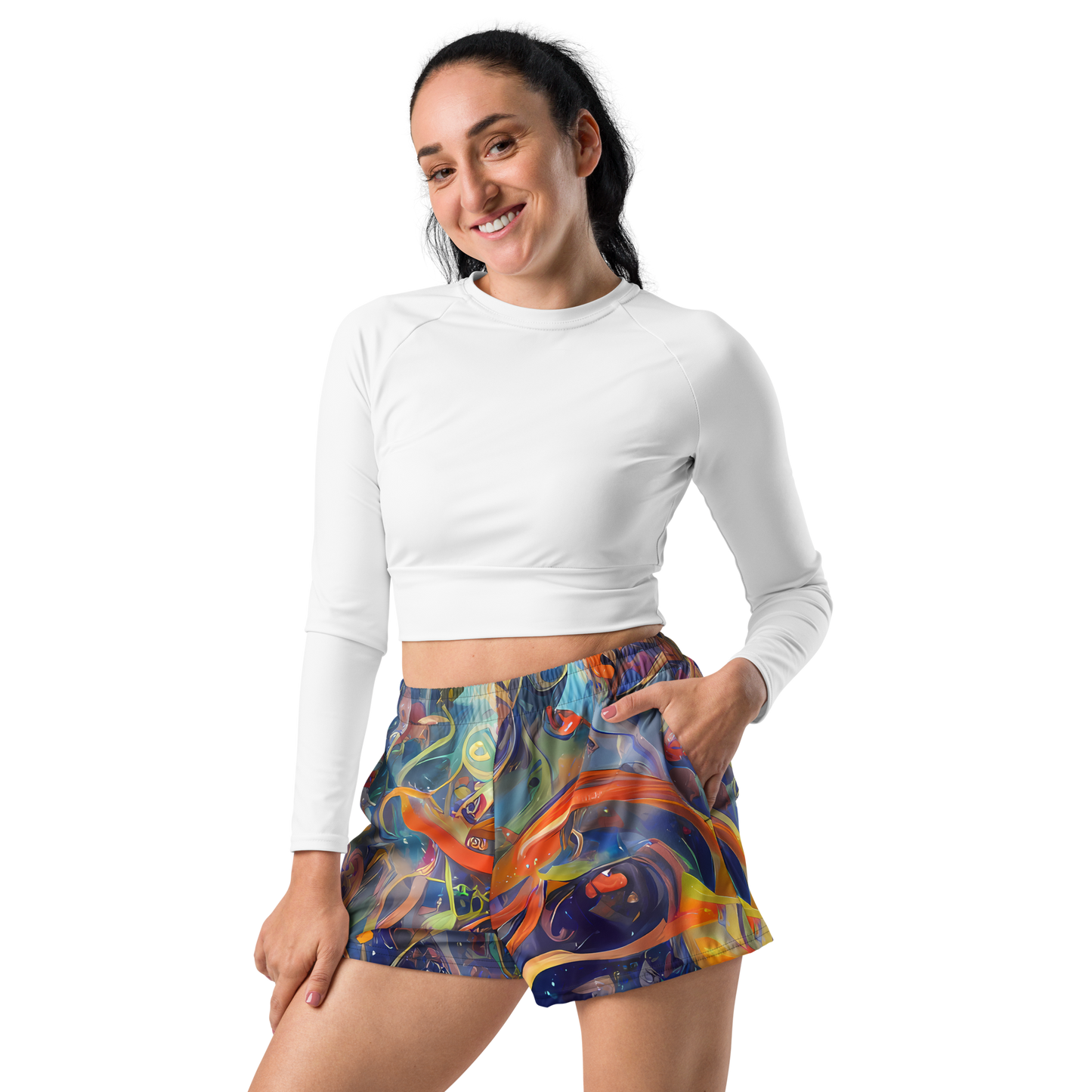 Women’s Athletic Shorts - Spectral Swathe