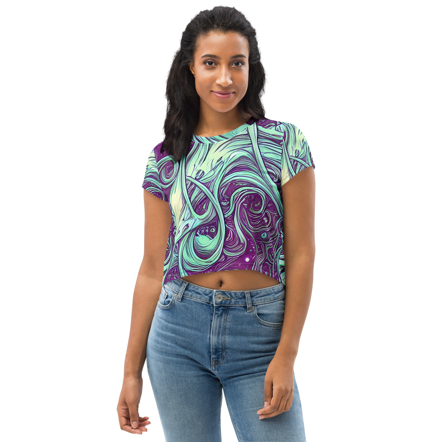 Women's Crop Tee - Temple Swirls