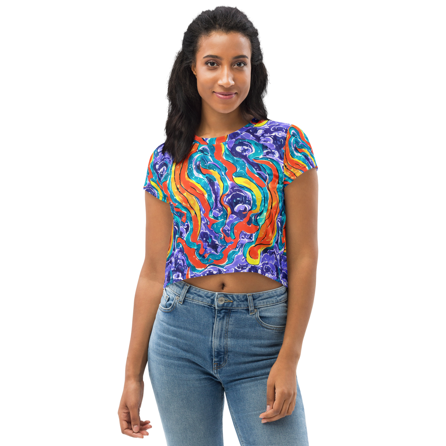 Women's Crop Tee - Galactic Waves