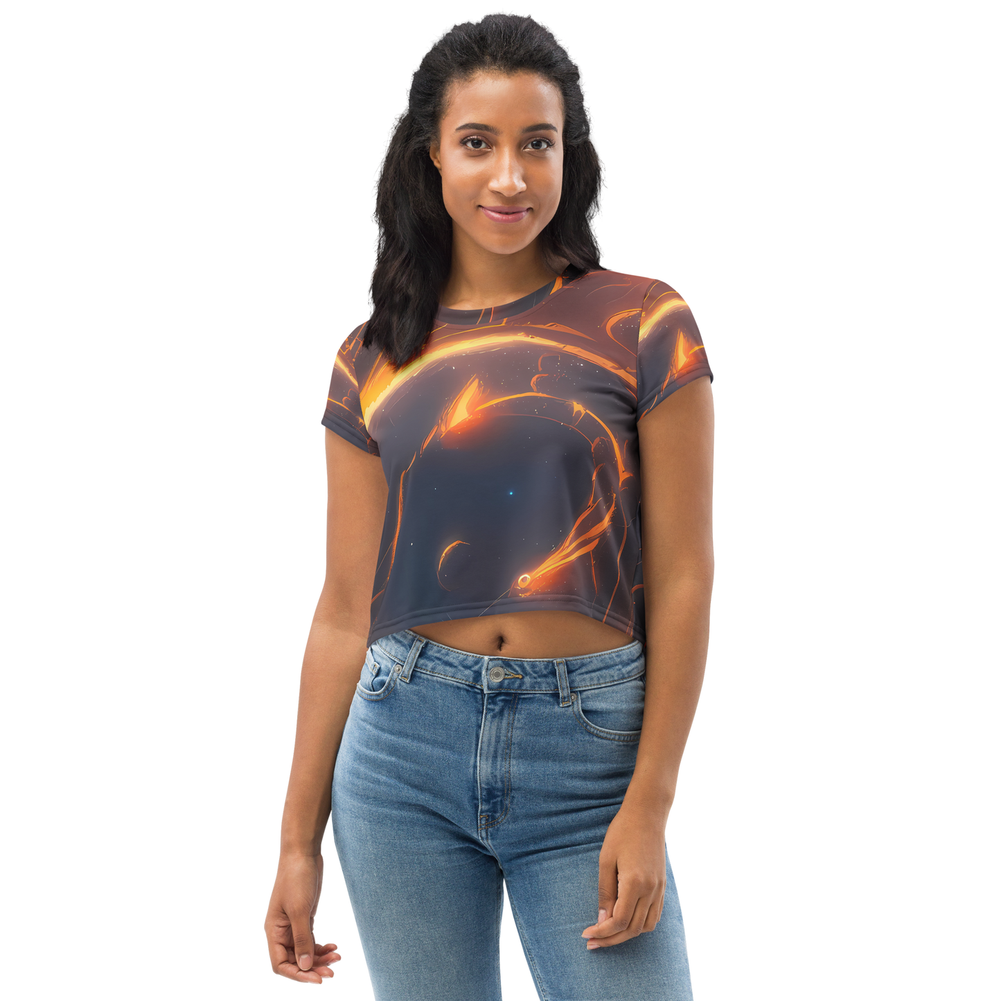 Women's Crop Tee - Inferno Spirals