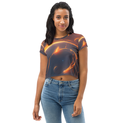 Women's Crop Tee - Inferno Spirals