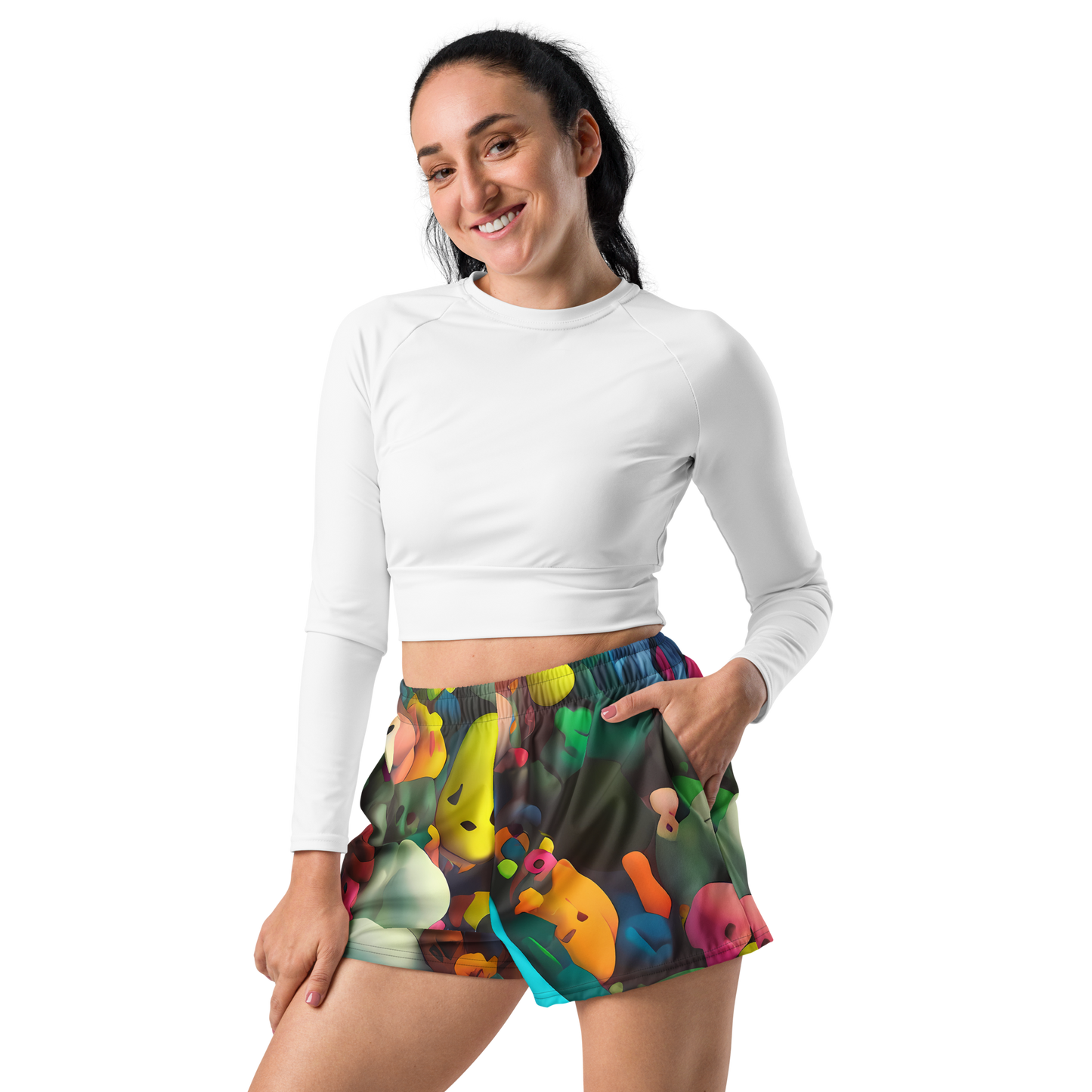 Women’s Athletic Shorts - Bubble Pop Art