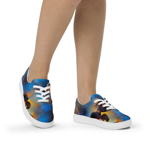 Women's Lace-Up Canvas Shoes - Cobalt Vogue