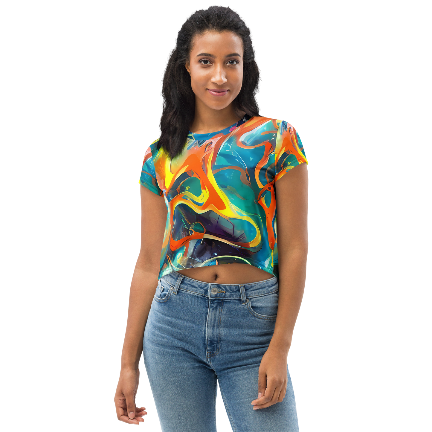 Women's Crop Tee - Cecily’S Swirl