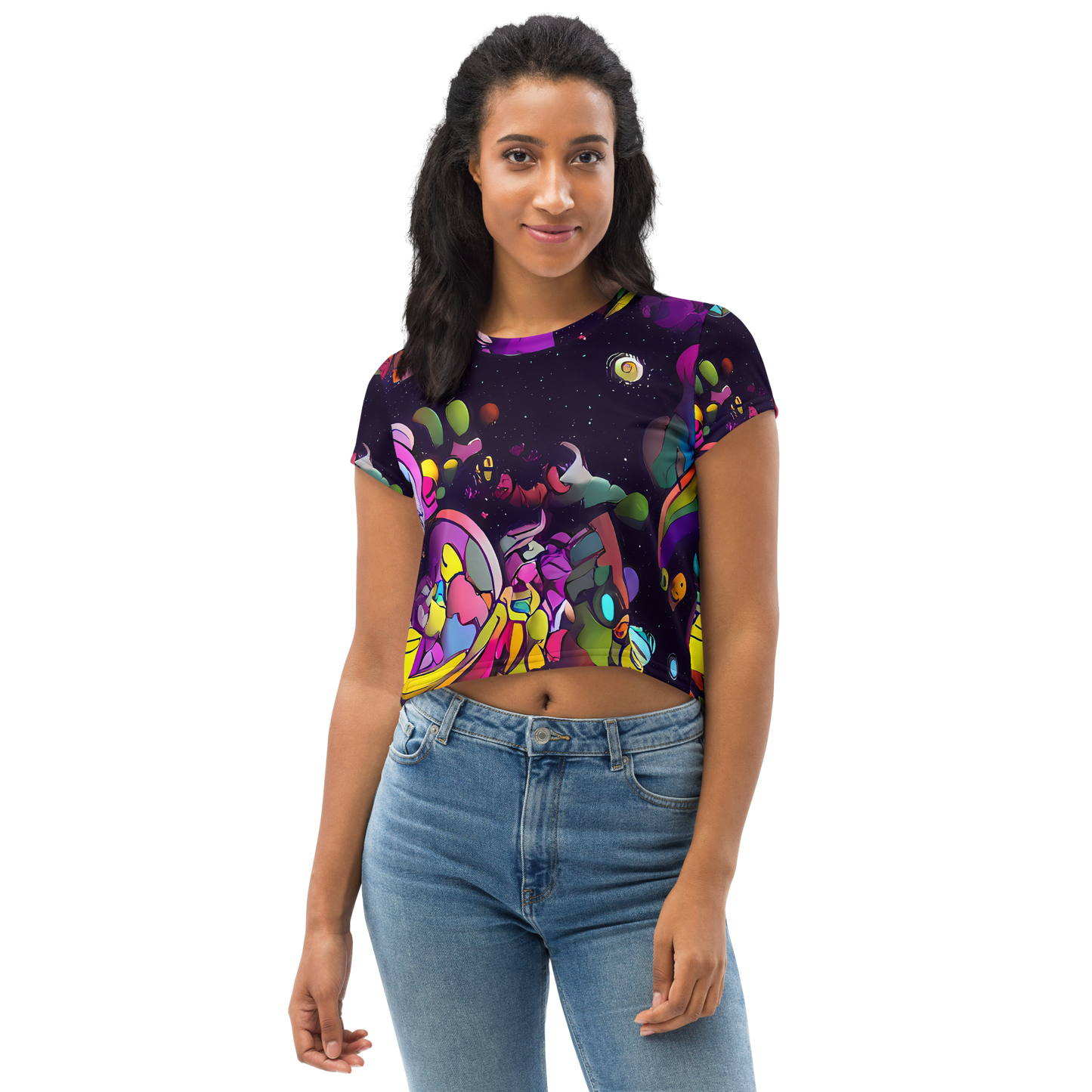 Women's Crop Tee - Galactic Playground