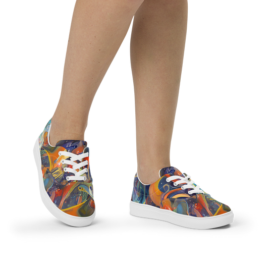 Women's Lace-Up Canvas Shoes - Spectral Swathe