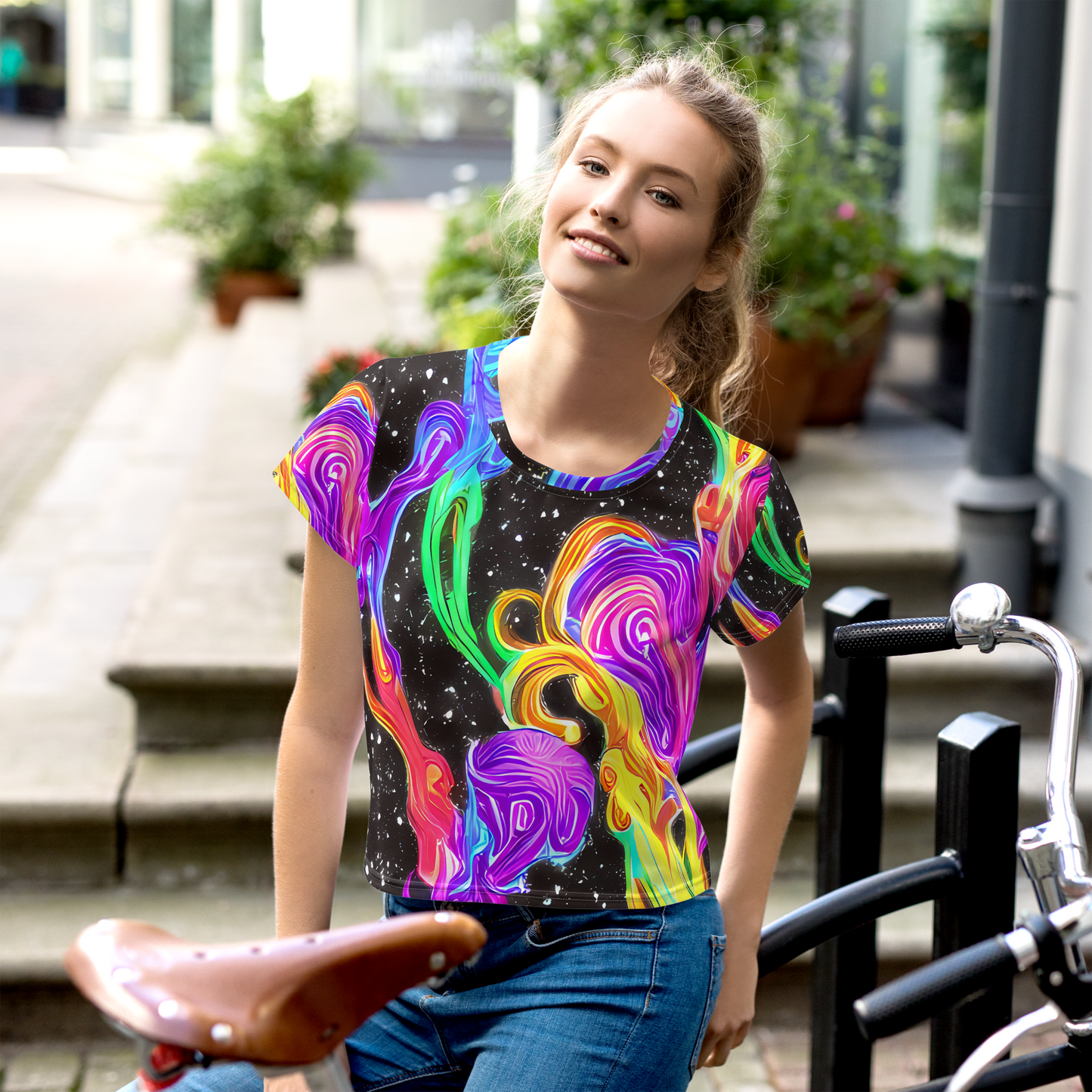 Women's Crop Tee - Yuan Whirls