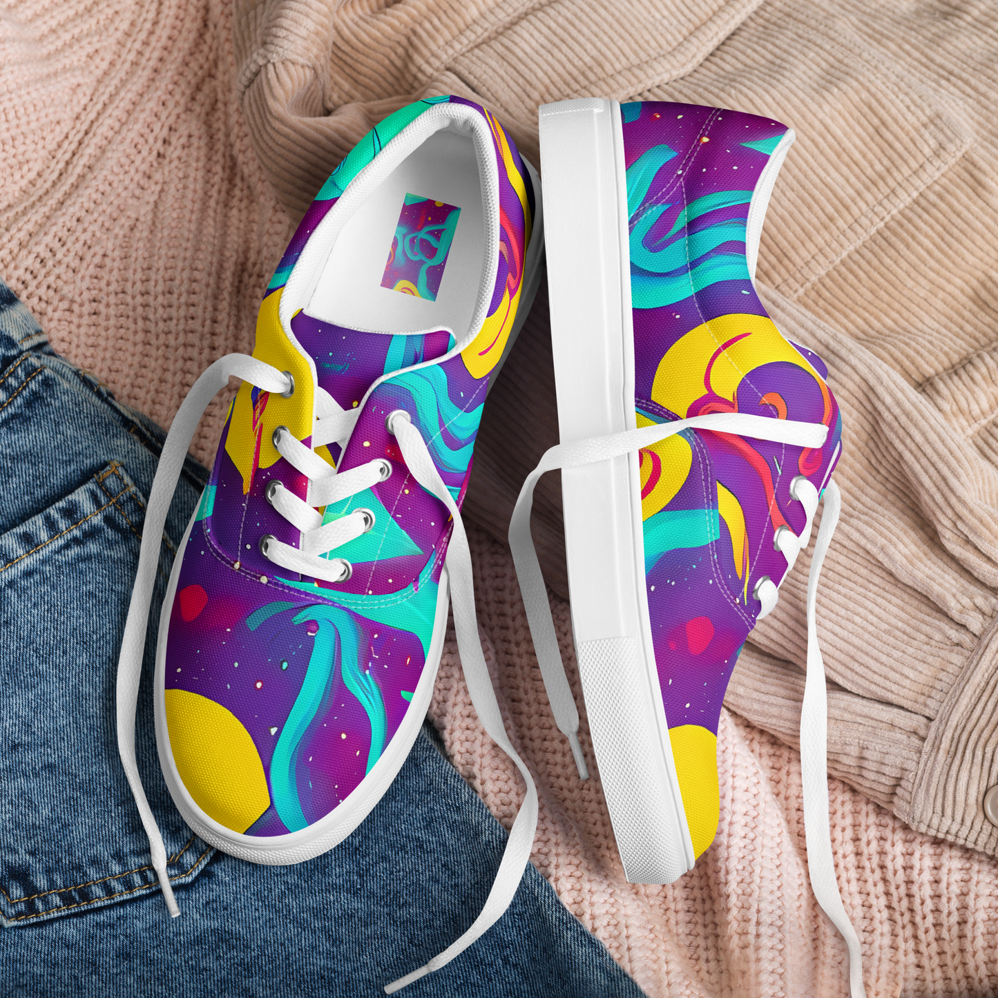 Women's Lace-Up Canvas Shoes - Cosmic Current
