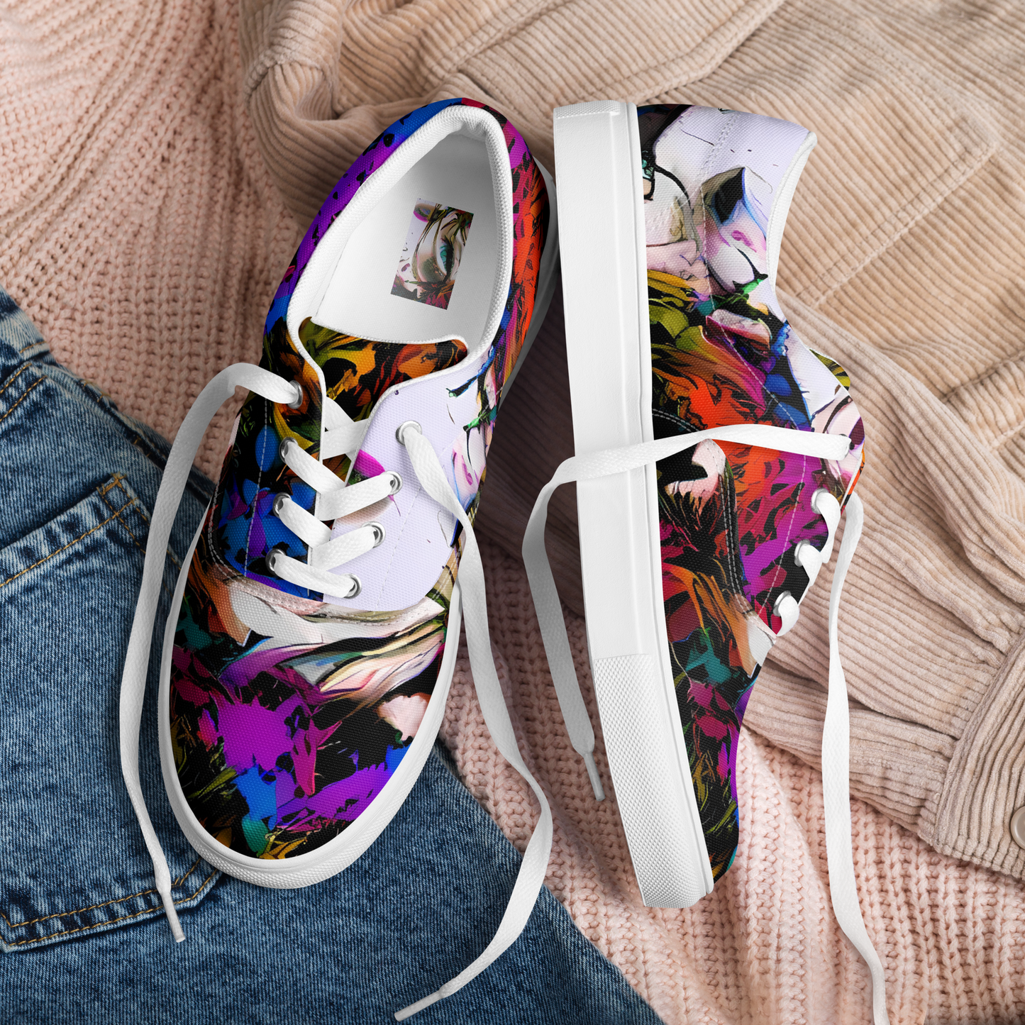 Women's Lace-Up Canvas Shoes - Sultry Smoke