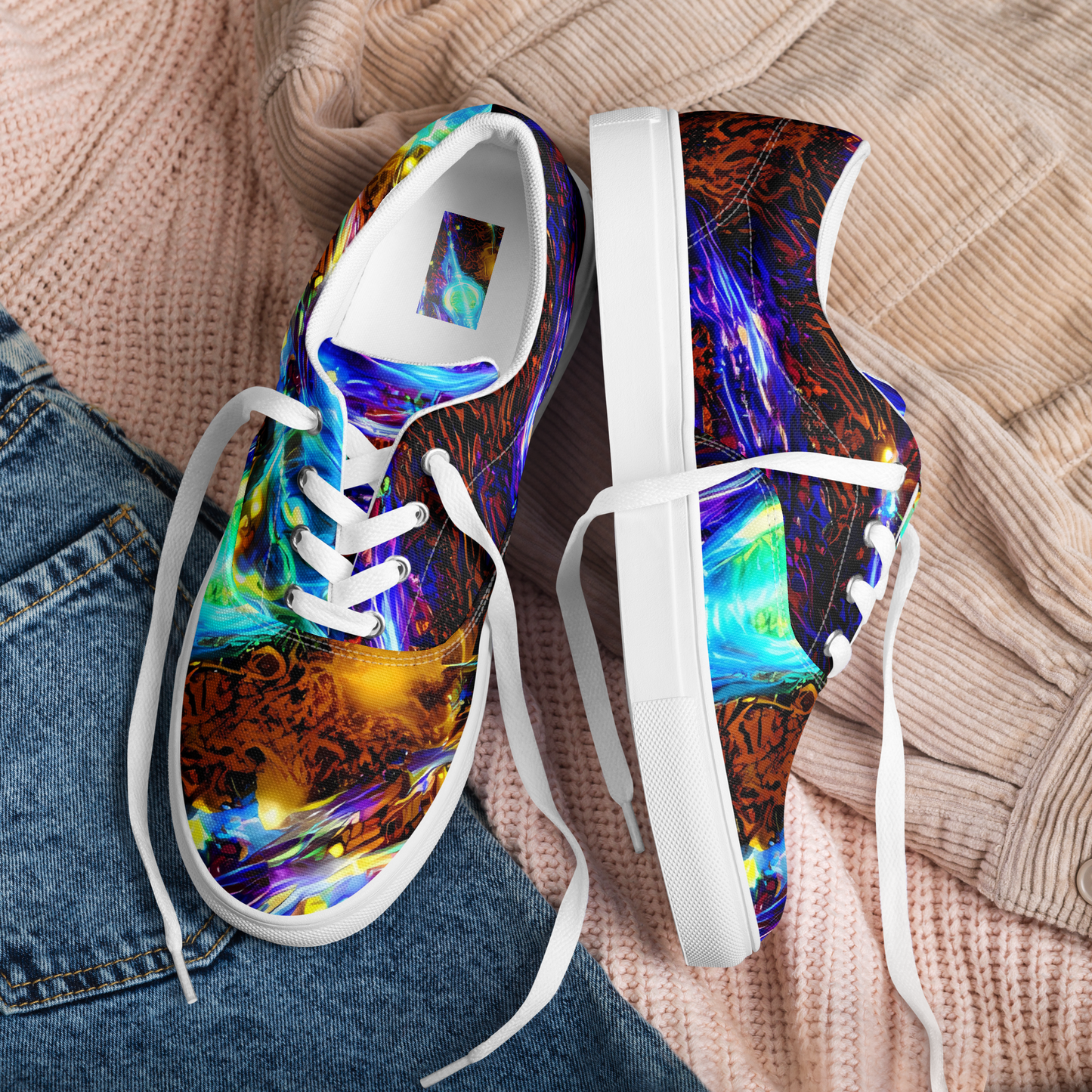 Women's Lace-Up Canvas Shoes - Neon Füssli