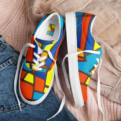 Women's Lace-Up Canvas Shoes - Mondrian Mesh