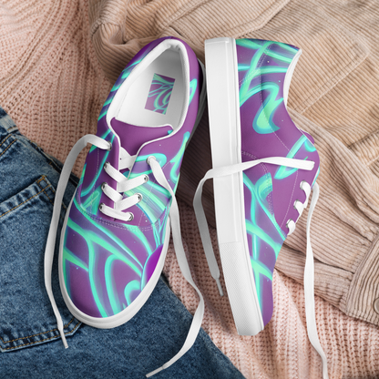 Women's Lace-Up Canvas Shoes - Neon Drift