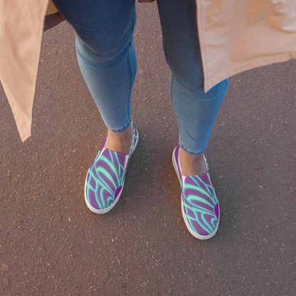 Women's Slip-On Canvas Shoes - Neon Drift