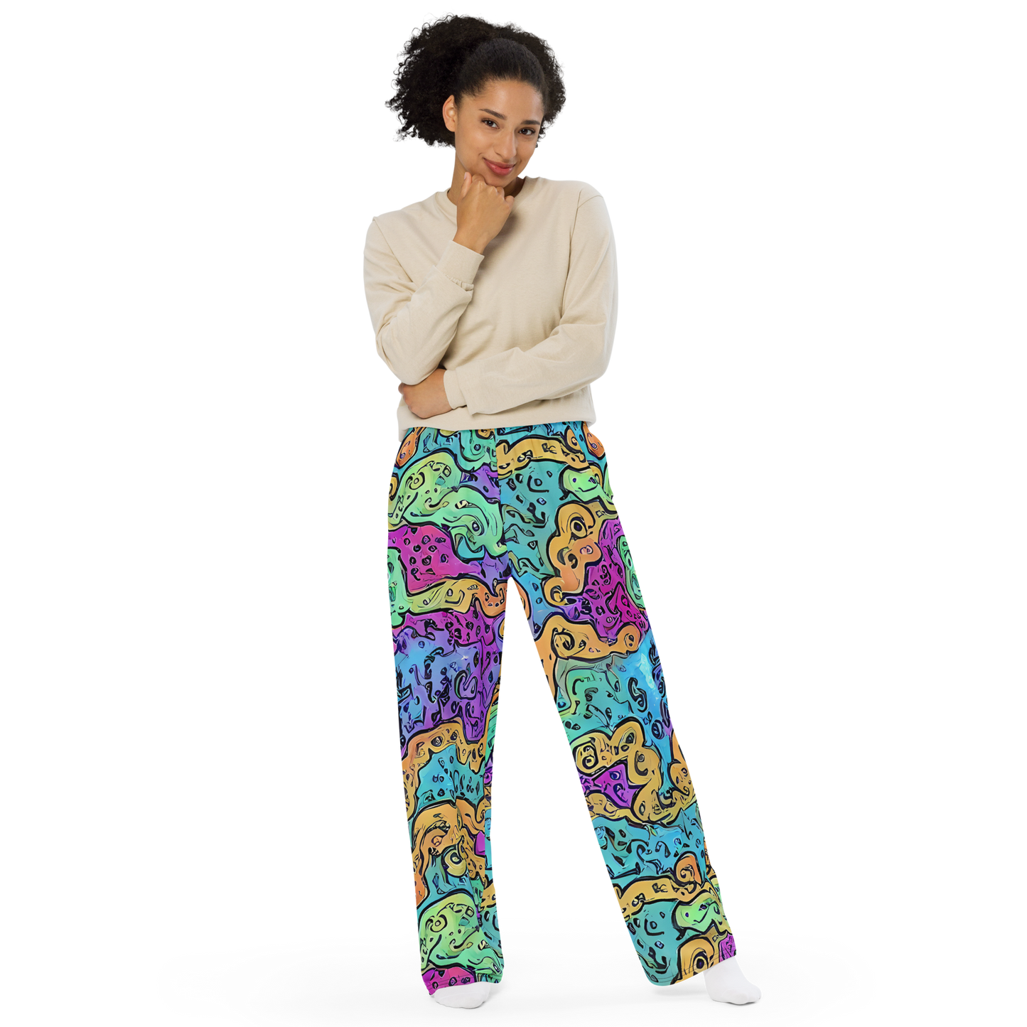 Wide-Leg Pants - Intergalactic Graffiti