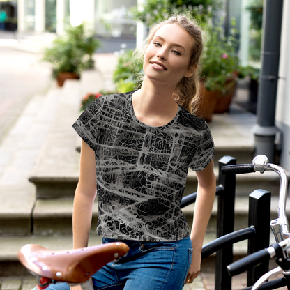 Women's Crop Tee - Monochrome Mesh