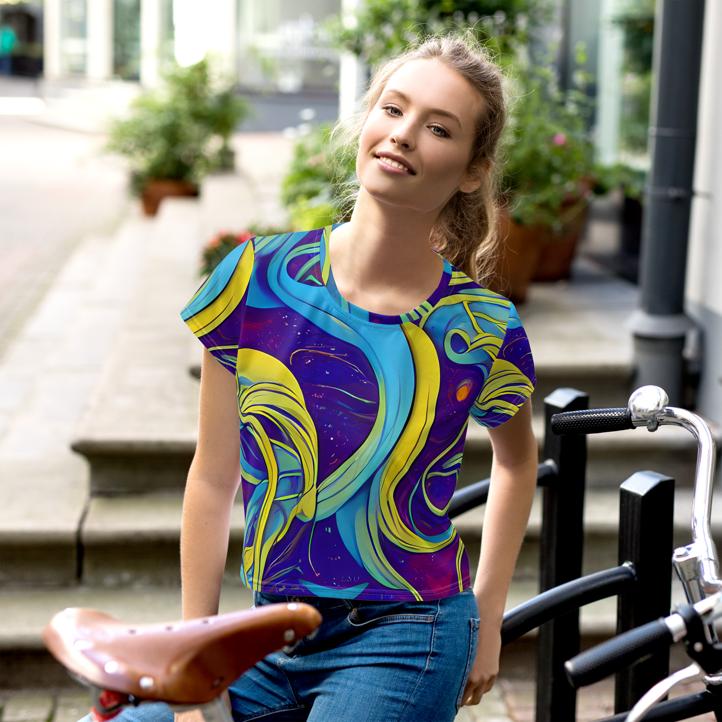 Women's Crop Tee - Stellar Swirls