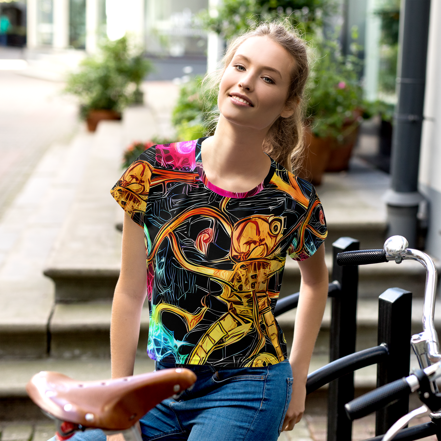 Women's Crop Tee - Psychedelic Pulsar