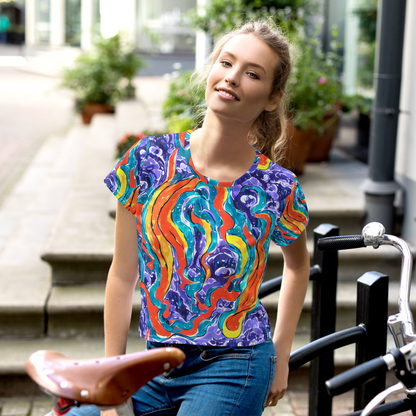 Women's Crop Tee - Galactic Waves