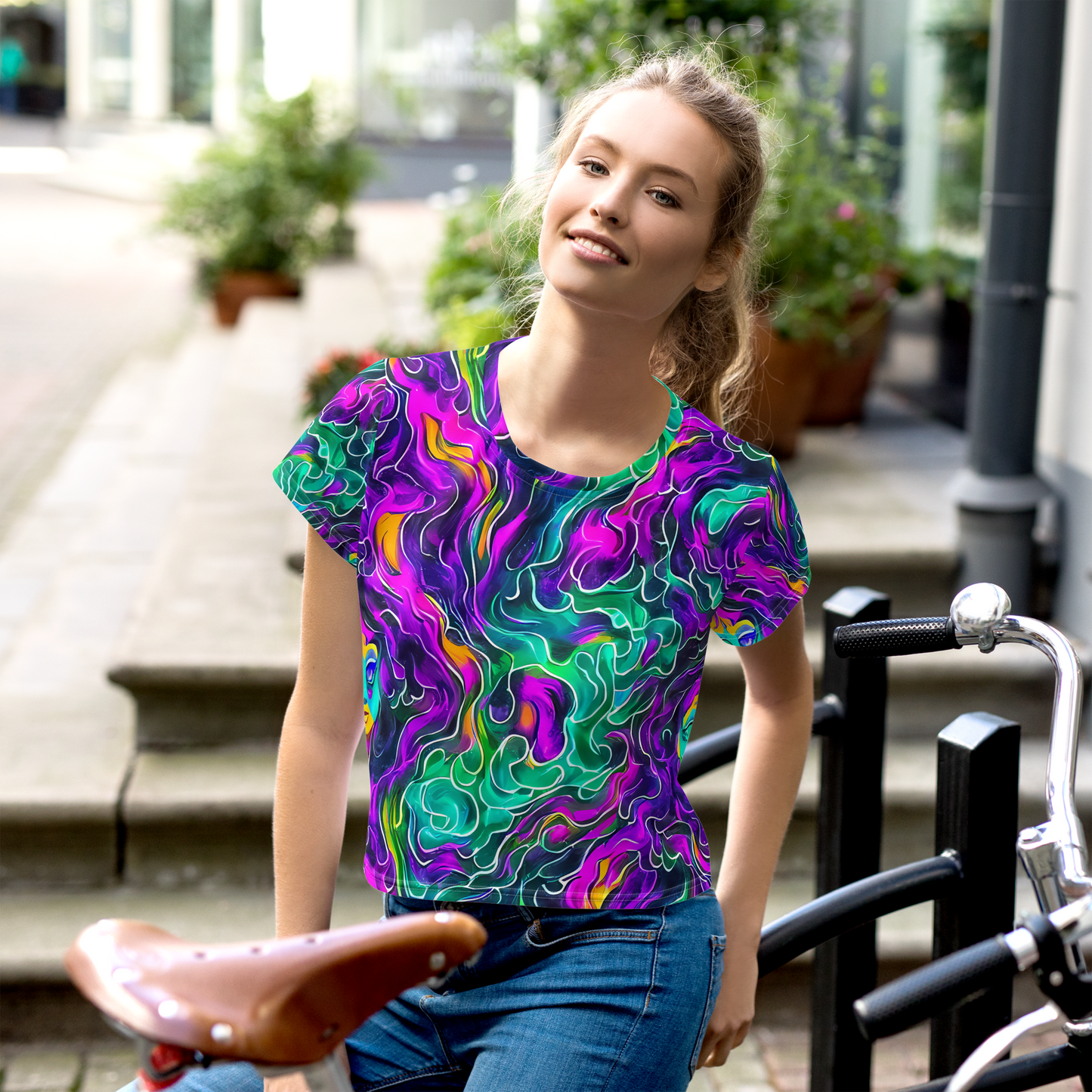 Women's Crop Tee - Vortex Dream