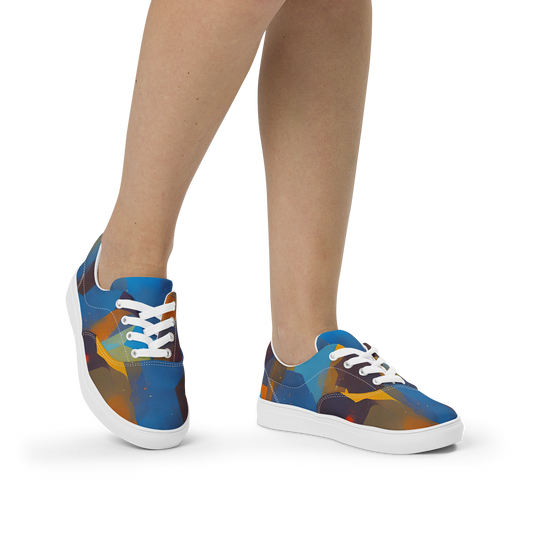 Women's Lace-Up Canvas Shoes - Cubist Dusk