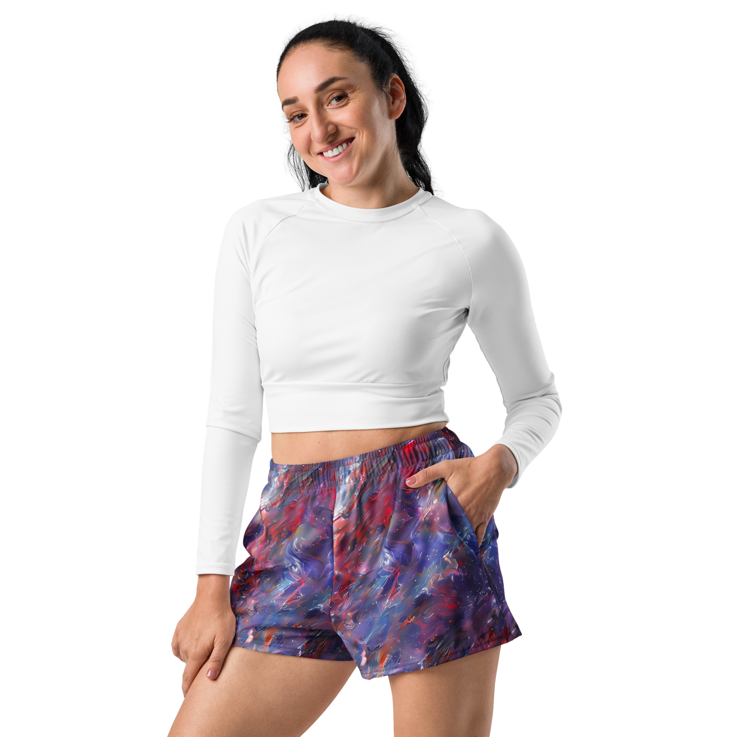 Women’s Athletic Shorts - Nihei Nightscape