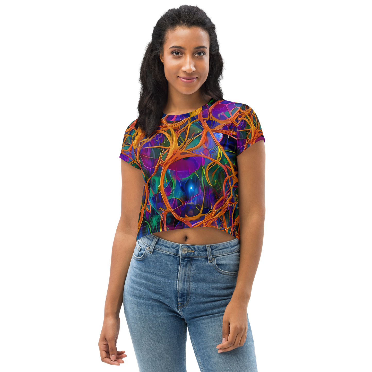 Women's Crop Tee - Spectral Weave