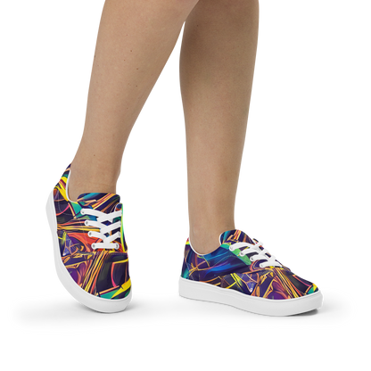 Women's Lace-Up Canvas Shoes - Vector Rhapsody