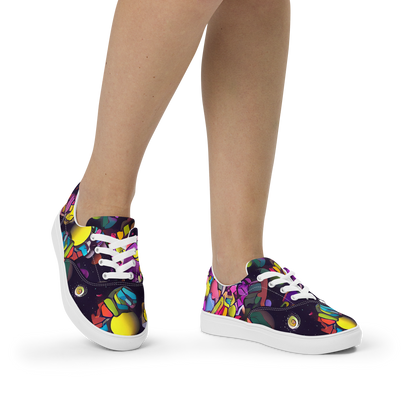 Women's Lace-Up Canvas Shoes - Galactic Playground