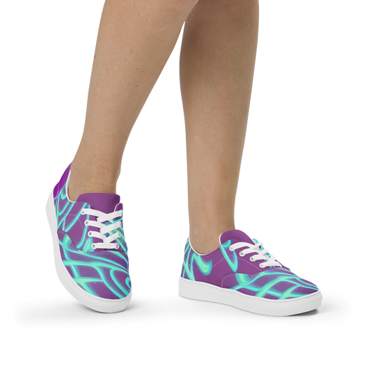 Women's Lace-Up Canvas Shoes - Neon Drift