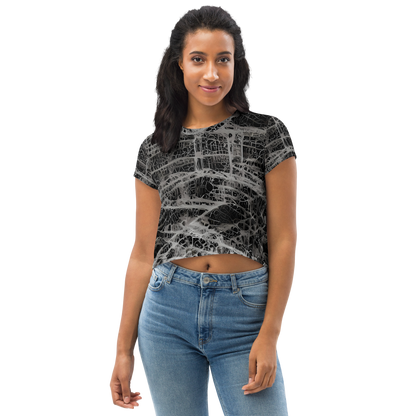 Women's Crop Tee - Monochrome Mesh