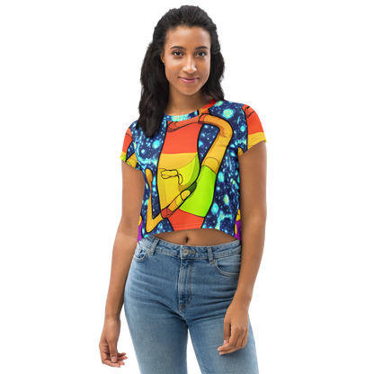 Women's Crop Tee - Cosmic Siblings