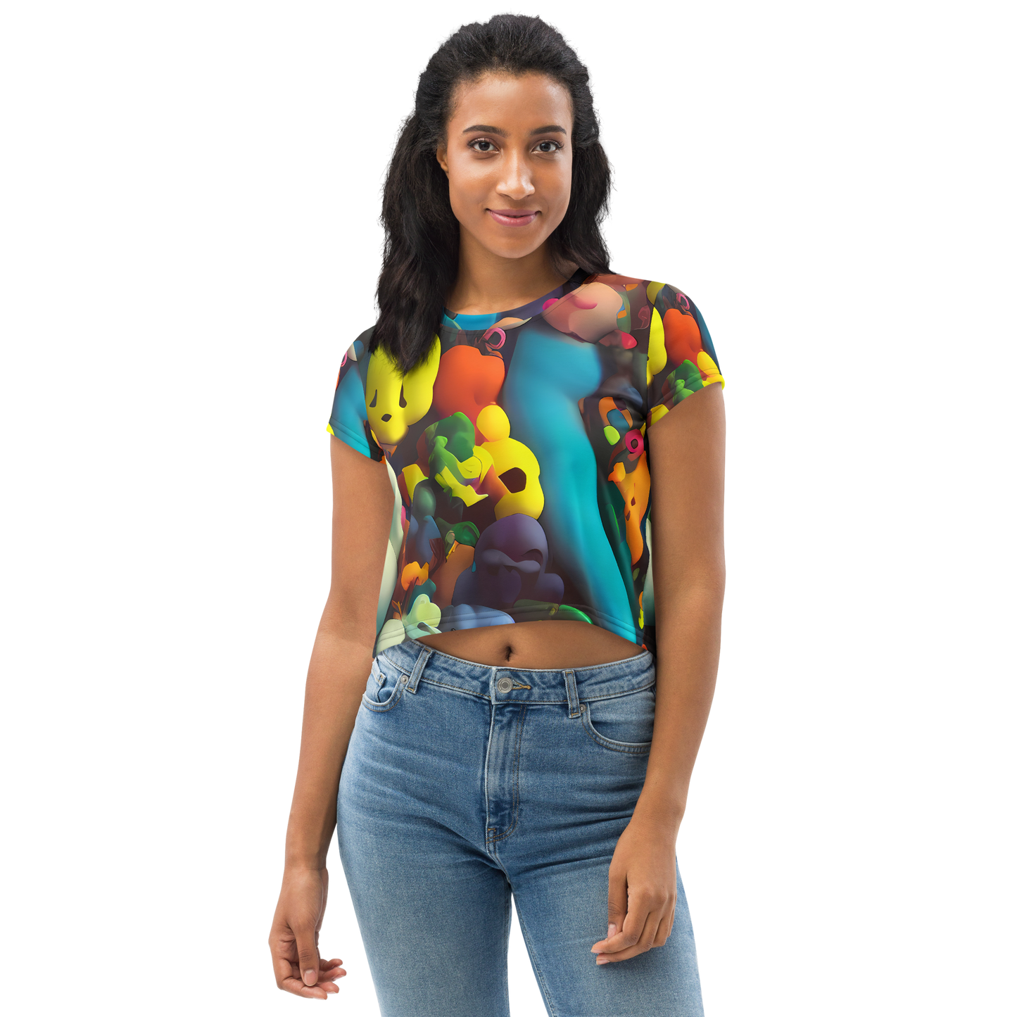 Women's Crop Tee - Bubble Pop Art