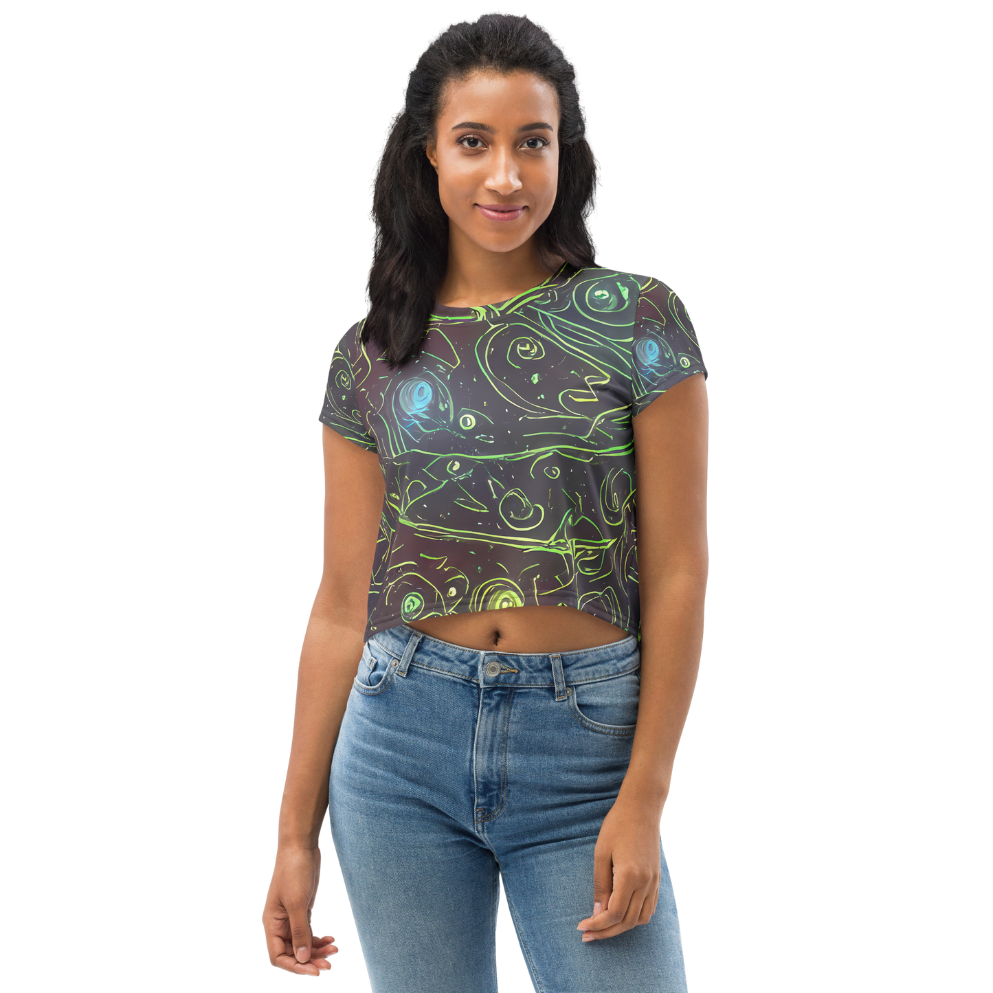 Women's Crop Tee - Starfield Scrolls