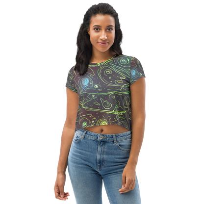 Women's Crop Tee - Starfield Scrolls