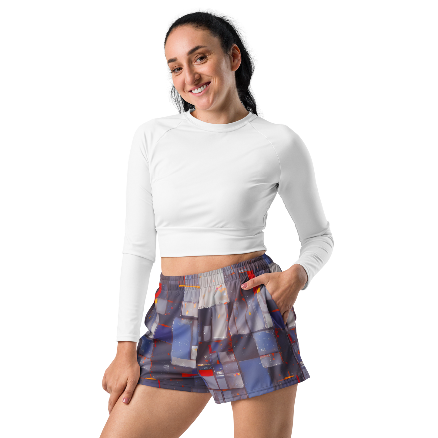 Women’s Athletic Shorts - Cubist Rhythm
