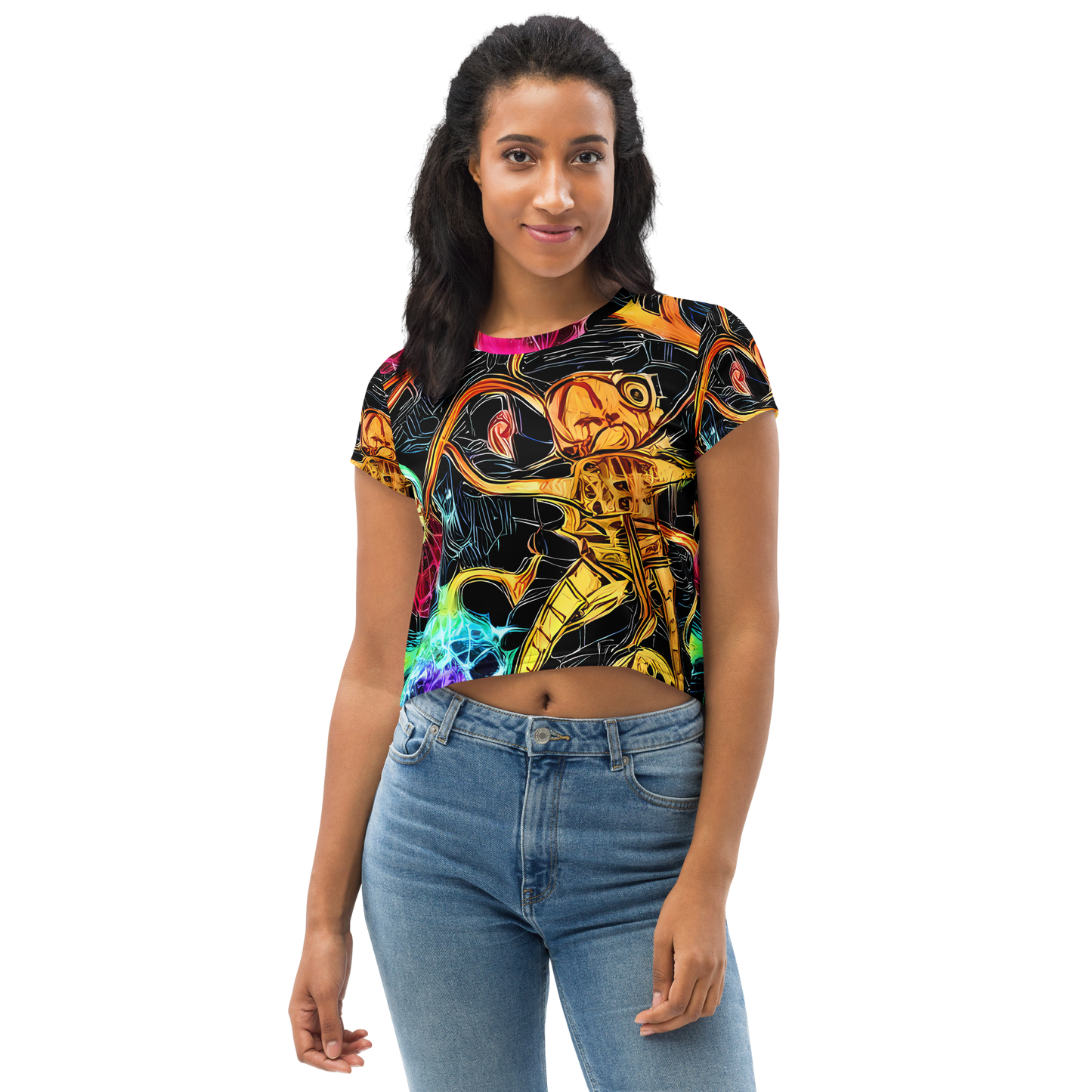 Women's Crop Tee - Psychedelic Pulsar