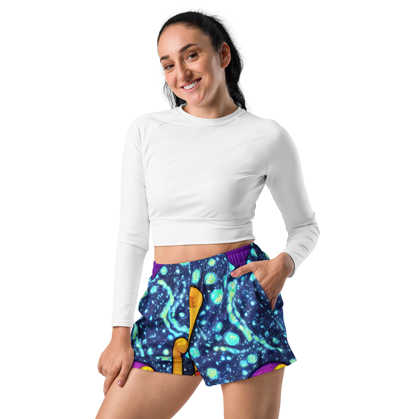 Women’s Athletic Shorts - Cosmic Siblings