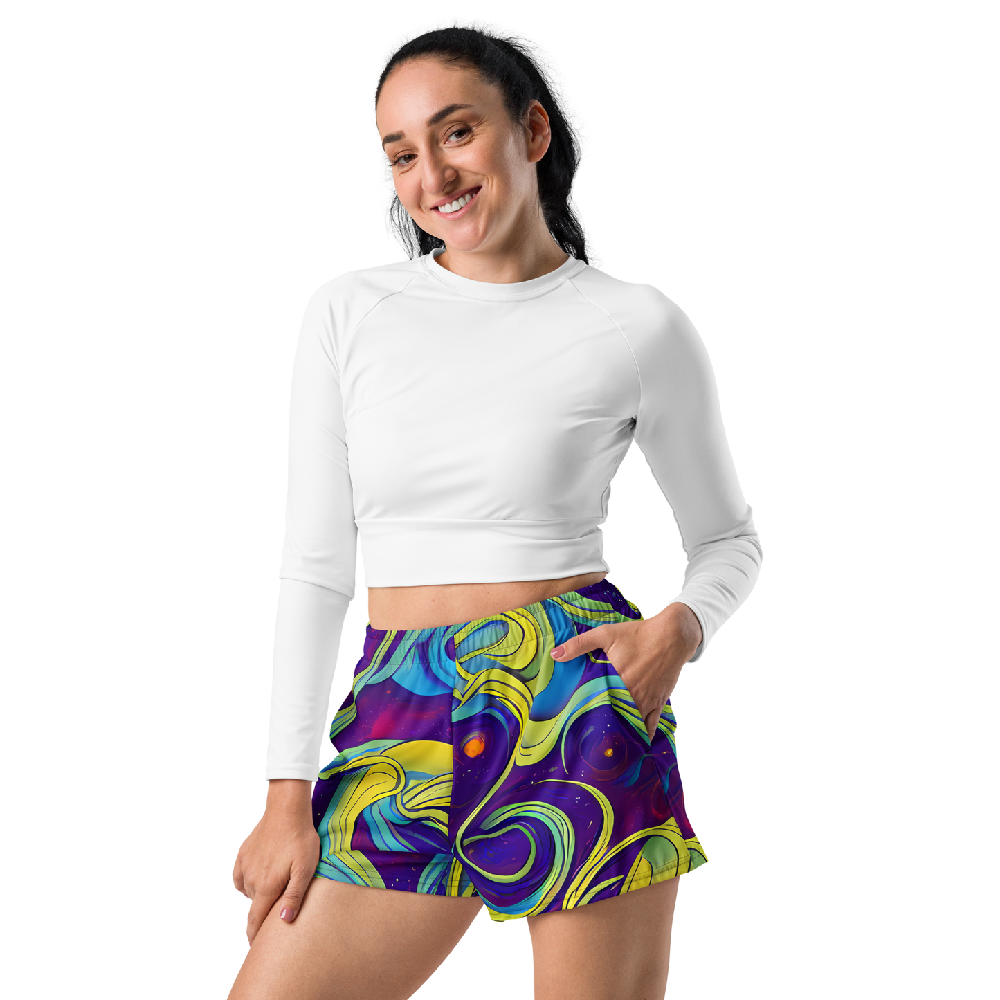 Women’s Athletic Shorts - Stellar Swirls