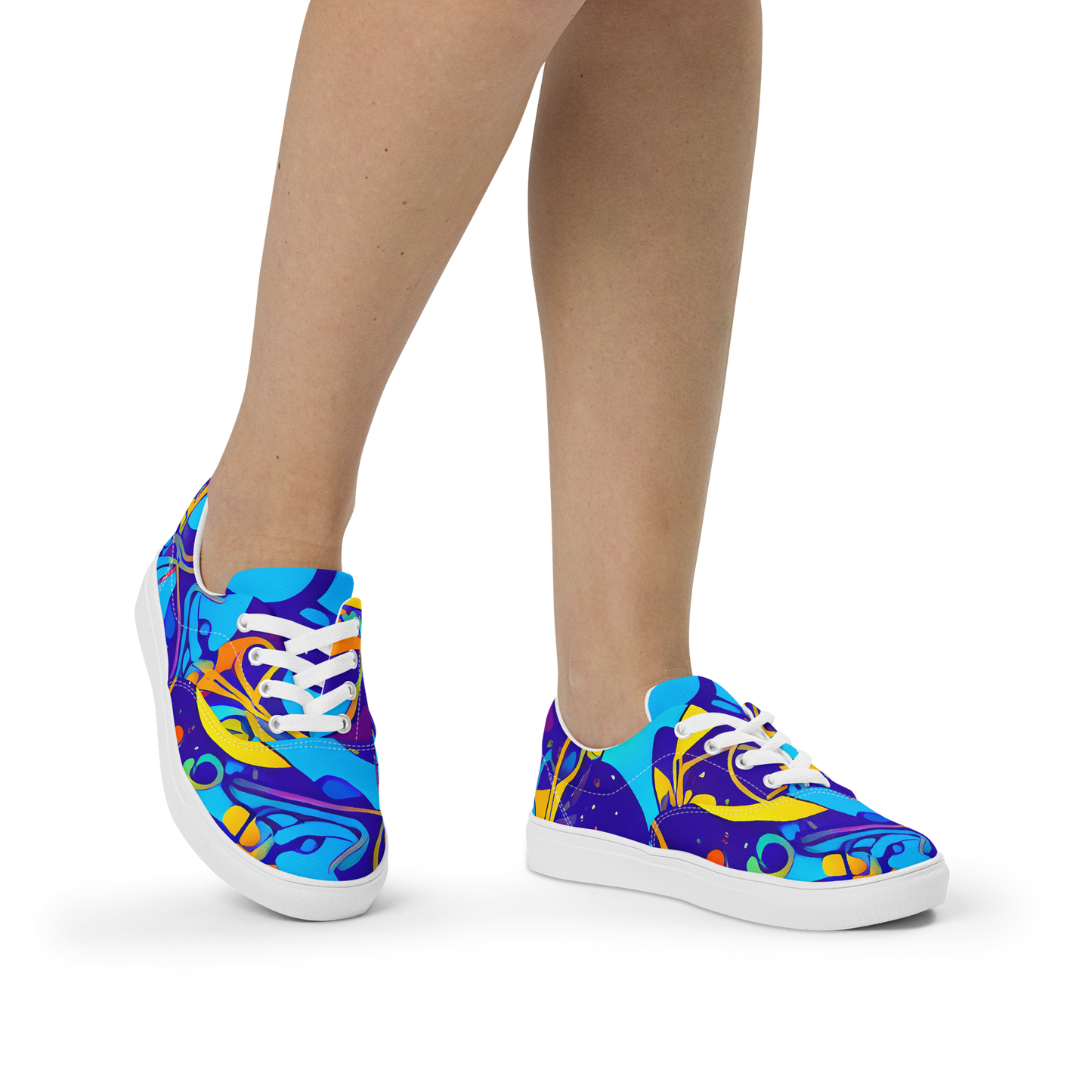 Women's Lace-Up Canvas Shoes - Spectral Tangle